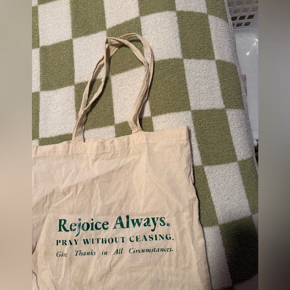 Beige Canvas Tote Bag